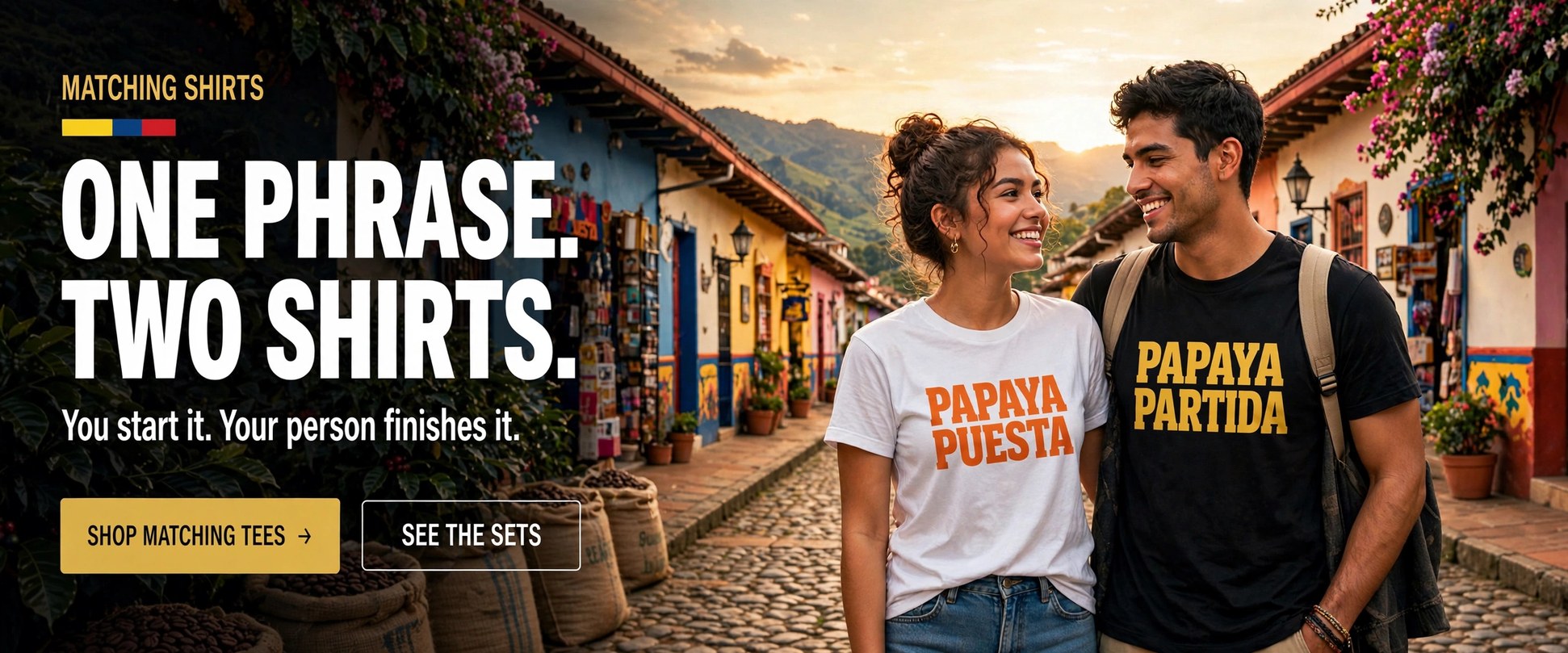 Matching shirts - one phrase, two shirts