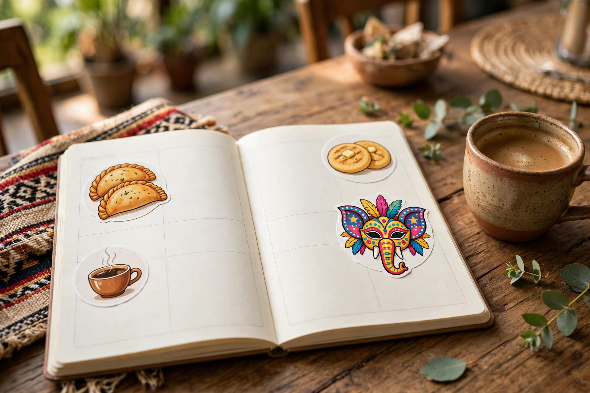 Notebook decorated with Plus 57 stickers